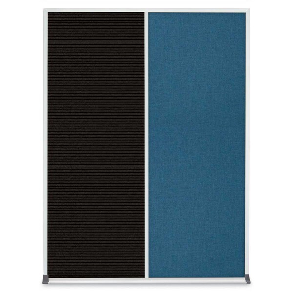 United Visual Products Double Door Radius Corkboard, 48"X36", B UV8003-BLACK-PEARL - main